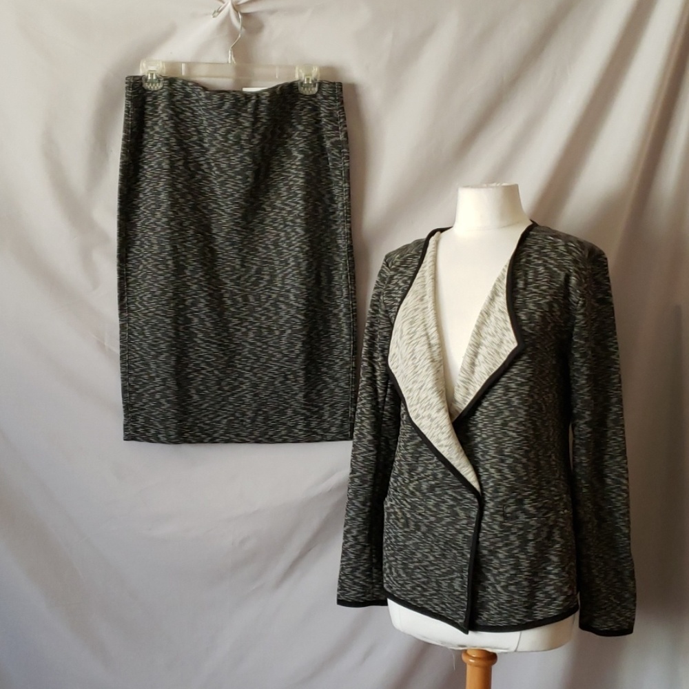 New Joe Fresh Skirt Suit Black White